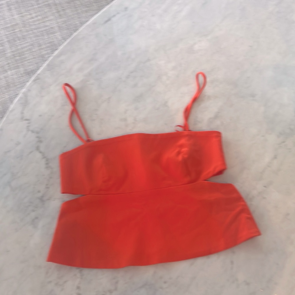 Zara form fitting orange crop top